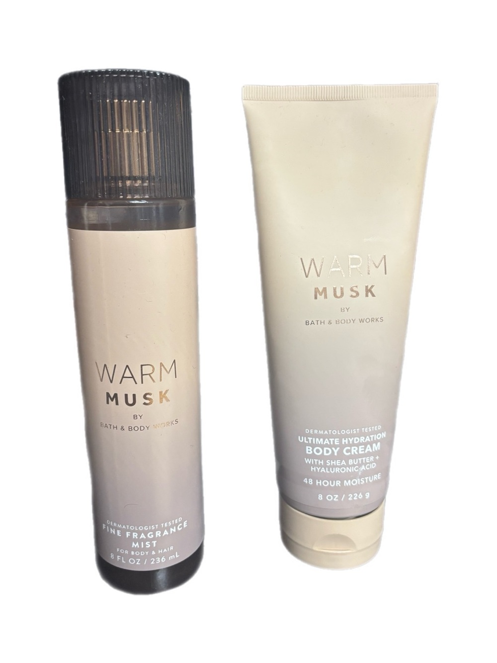 Bath & Body Works Warm Musk Fragrance Mist & Body Cream - Beige & Black